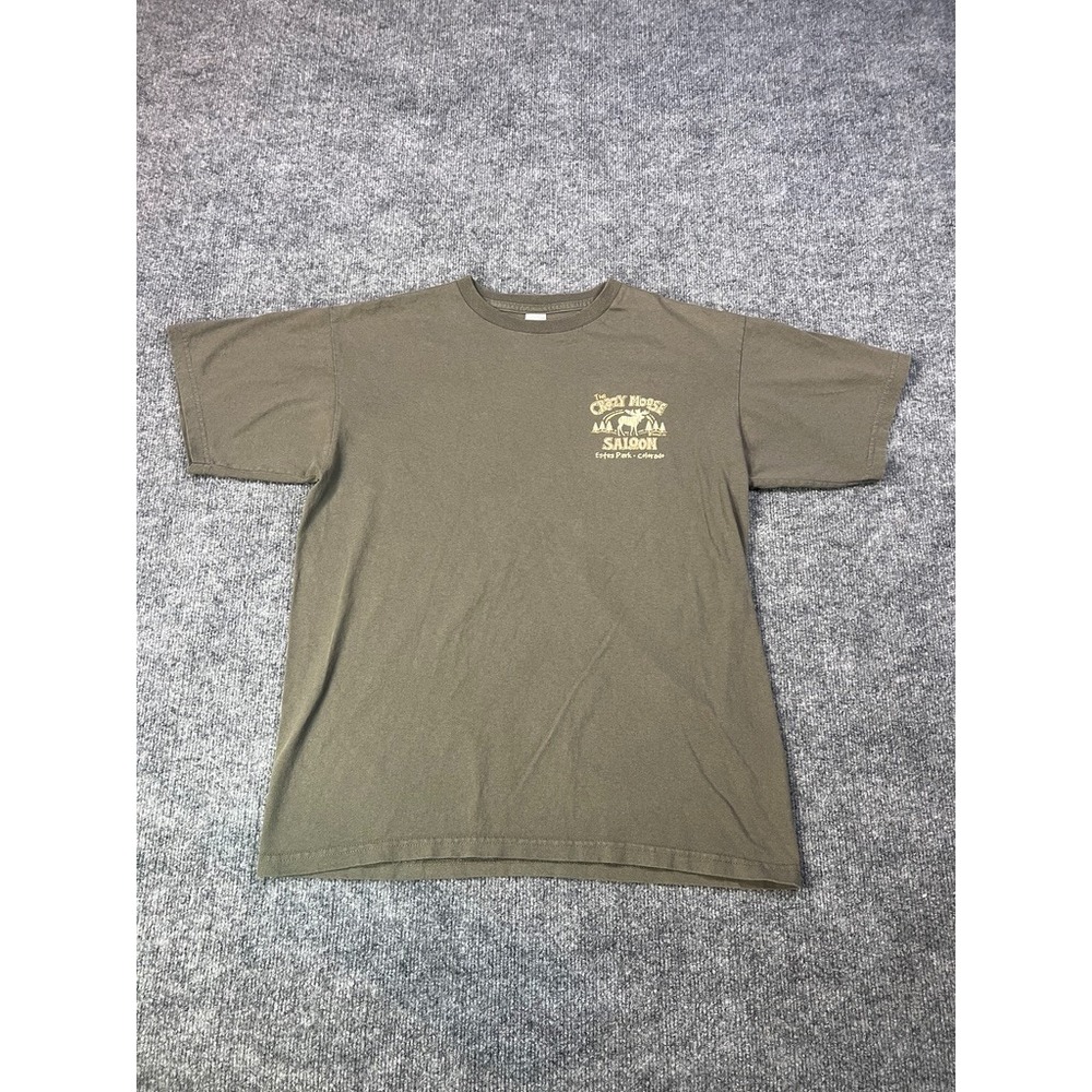 Sun International Mens L‎ Vtg Estes Park Colorado Crazy Moose Saloon Tee Outdoor